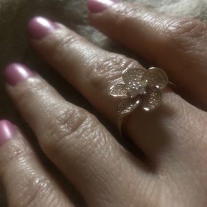 Rose Gold, Diamond Flower Ring